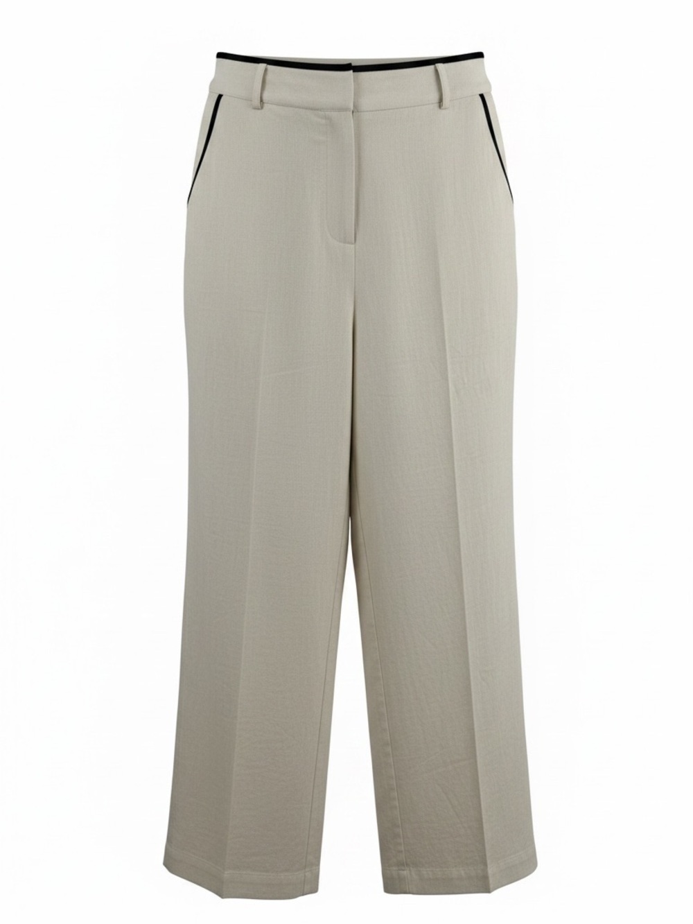 Tahari Cream Linen Blend Wide Leg Pants XL High Rise Summer Trousers